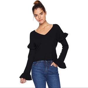 🆕 BB DAKOTA black ruffle long sleeve sweater